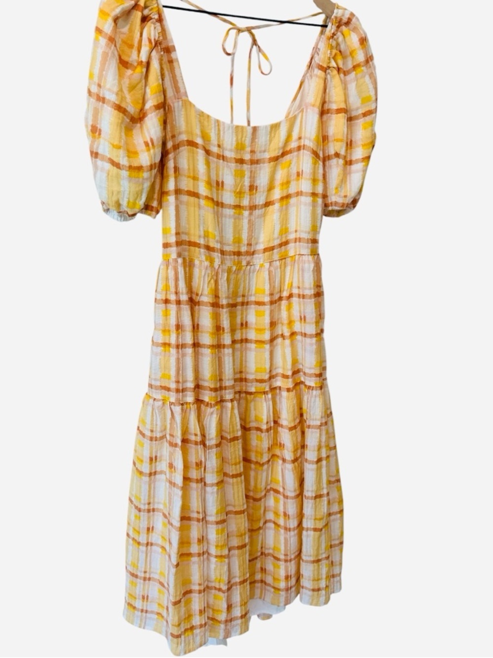ASTR The Label Ilana Plaid Puff Sleeve Midi Dress - Picture 6 of 12